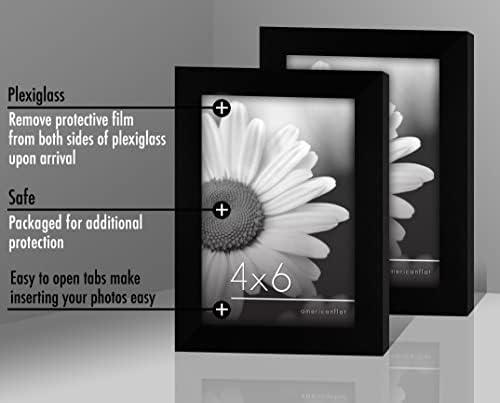 Americanflat 4x6 Picture Frame Set of 6 - Black 1
