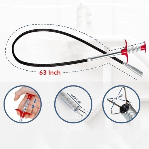 GDOMI Drain Snake Hair Clog Remover Tool