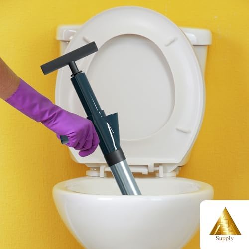 APQ Air Plunger Toilet Unclogger with 4 Nozzles and Non-Slip Handle