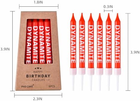 PHD CAKE Dynamite Birthday Candles with Plaid Design