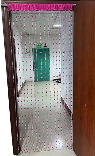 ZiDeTang Acrylic Beaded Heart Door Curtain Rose Pack of 1