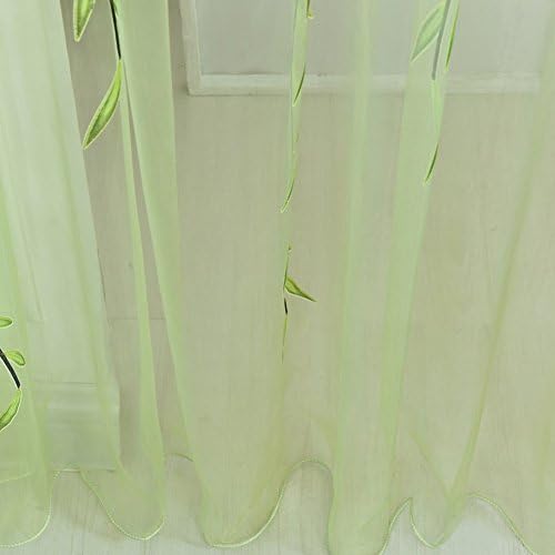 Ufurty 2 Piece Willow Leaf Sheer Curtain Panels