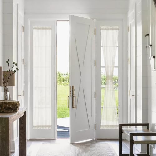 FMFUNCTEX Linen Sidelight Curtains 72 Beige 2 Panels