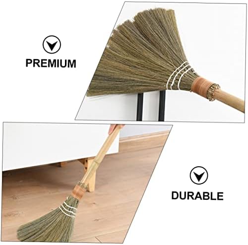 FRCOLOR Hand-Made Straw Woven Broom Small Cleaning Tool