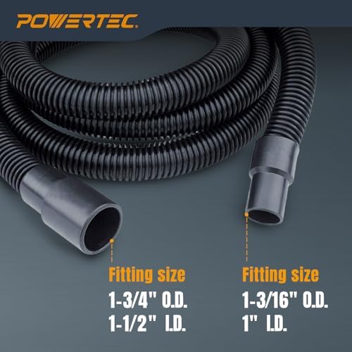 POWERTEC 70175 10 Ft Dust Collection Hose Kit with 5 Fittings 1