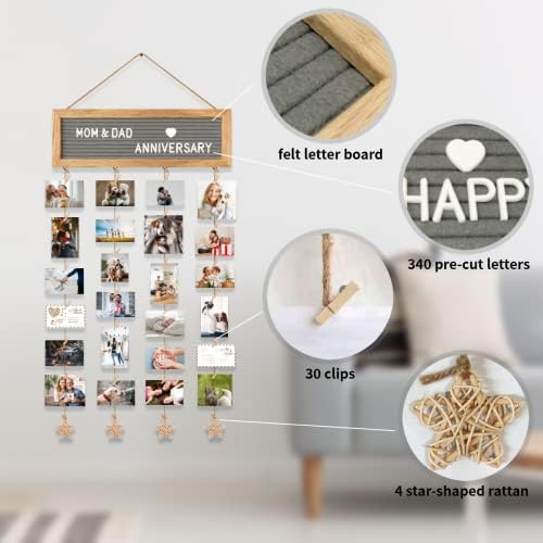 DIY Collage Picture Frame with 340 Letters and 30 Clips