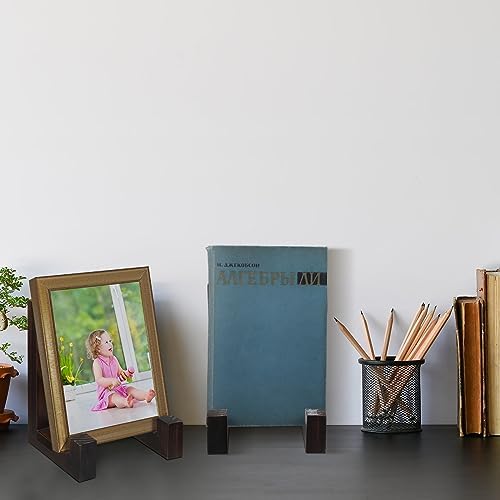 Soaoo 2 Pcs Dark Brown Wooden Easel Display Stand