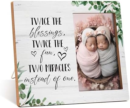 Twins Photo Frame - 8x10 Inch Rustic Blue Wall Frame