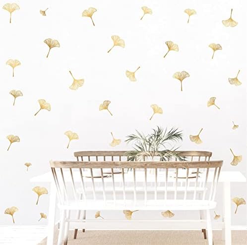 Hataru Golden Leaves Wall Decals Peel and Stick