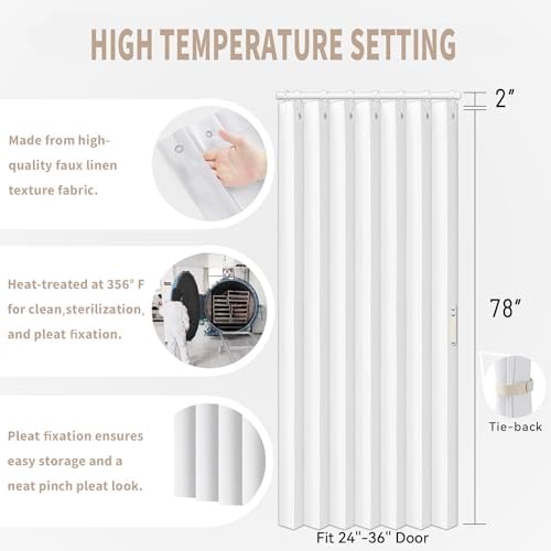 Vatge Door Curtains Folding 1 Panel White