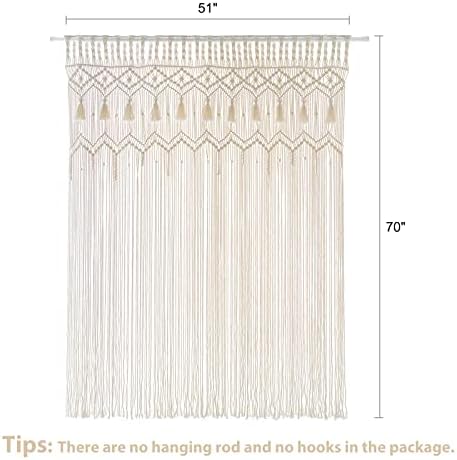 Mkono Macrame Curtain Large Boho Woven Wall Hanging