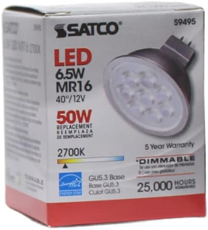Satco 12-Pack MR16 LED Bulbs 65W 2700K Warm White