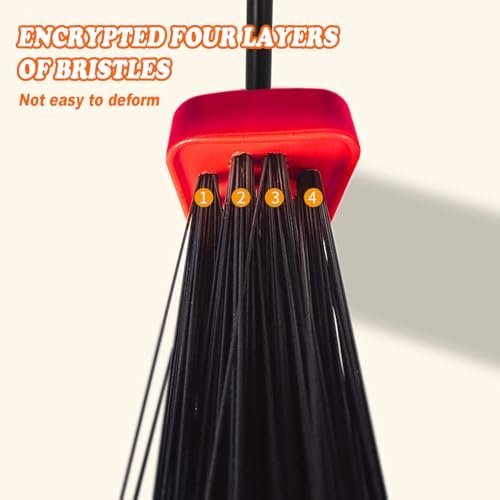 Heavy-Duty Adjustable Angle Broom with 56 Steel Handle