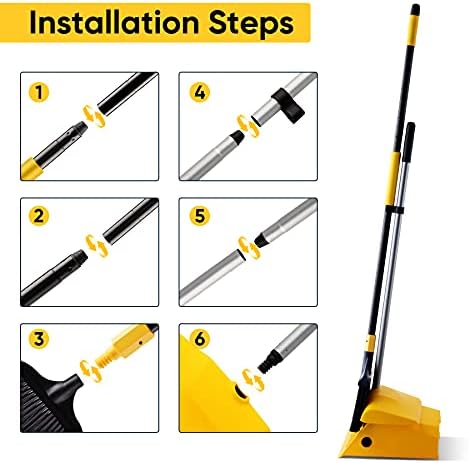 Yocada Heavy Duty Broom and Dustpan Set with Windproof Cover
