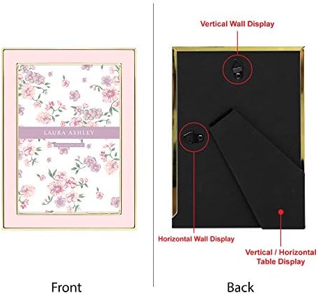 Laura Ashley 5x7 Pink Enamel Frame with Gold Edge and Easel 1