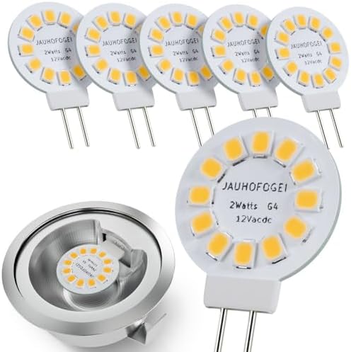 JAUHOFOGEI G4 LED Bulb 2W Warm White 2700K 6 Pack