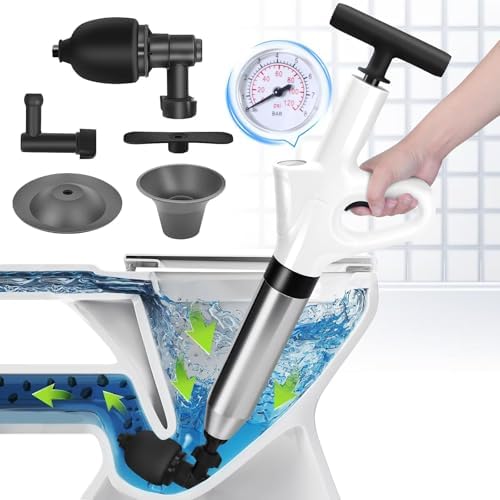 Heavy Duty Toilet Plunger with Air Blaster Gun
