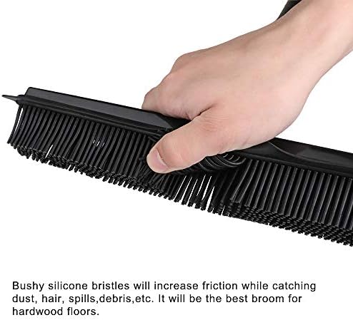 GLOYY Pet Hair Rubber Broom with Squeegee