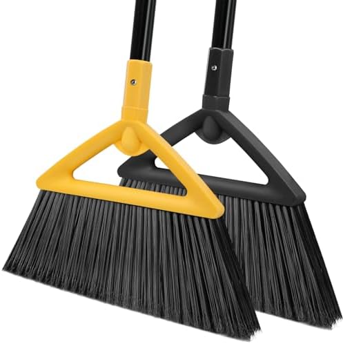 2PCS Heavy-Duty Broom Set for Indoor and Outdoor Cleaning