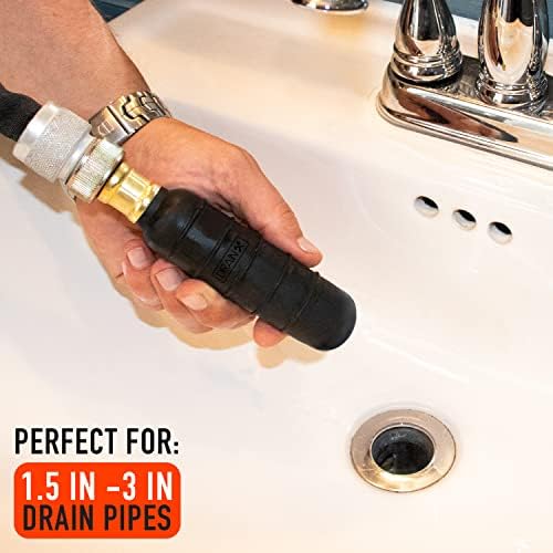 DrainX Hydro Pressure Drain Cleaning Bladder - Fits 15 to 3 Pipes