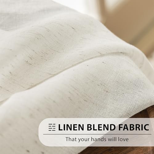 FMFUNCTEX Linen Sidelight Curtains 72 Beige 2 Panels