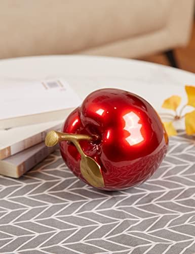 NENBOLEC Apple Sculpture Red 7 Inch Modern Decor Statue