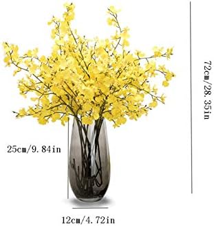 NDRFAWY Artificial Orchid with Glass Vase