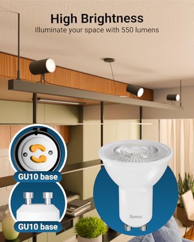 Sunco 12 Pack MR16 LED Bulbs GU10 Dimmable 5000K Daylight