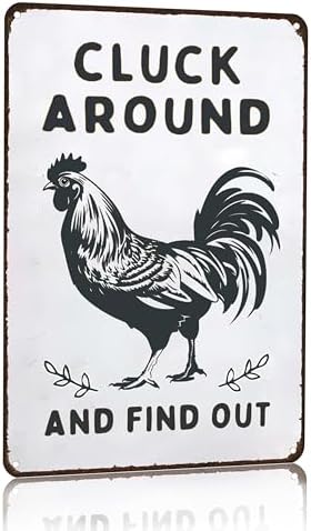 Funny Chicken Tin Sign for Home Farm Decor 1