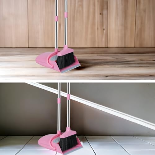 KYDIFS Pink Broom and Dustpan Combo Set