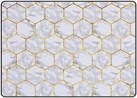 Vantaso Area Rug 4 x 6 Marble Gold Geometric Design