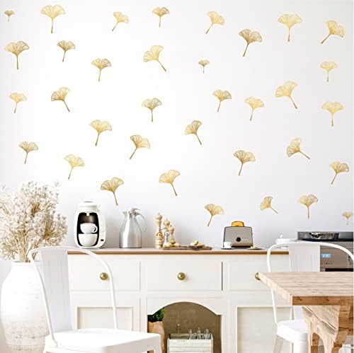 Hataru Golden Leaves Wall Decals Peel and Stick