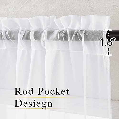 NICETOWN White Sheer Curtains 2 Panels 54x80 Inch Rod Pocket