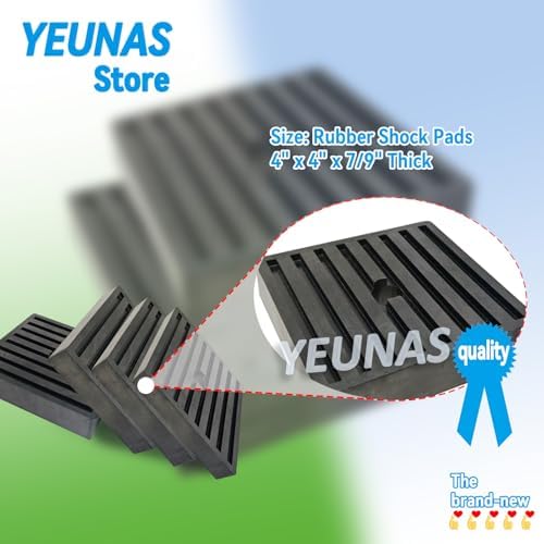 YEUNAS Shock Pads 4x4x79 High Quality Rubber Vibration Isolation Pads 4Pack
