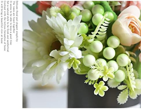 NDRFAWY Artificial Flower Set with Vase for Wedding Decor