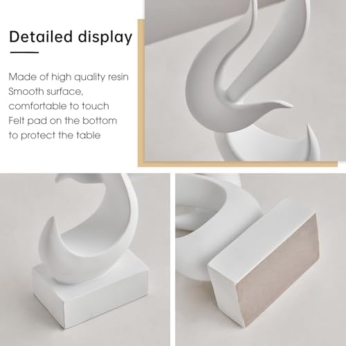 FJS White Flame Modern Resin Statue Decor
