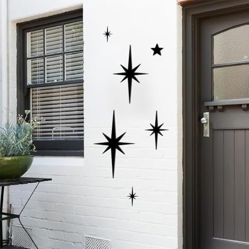 Easma 6Pcs Mid Century Starburst Metal Wall Art