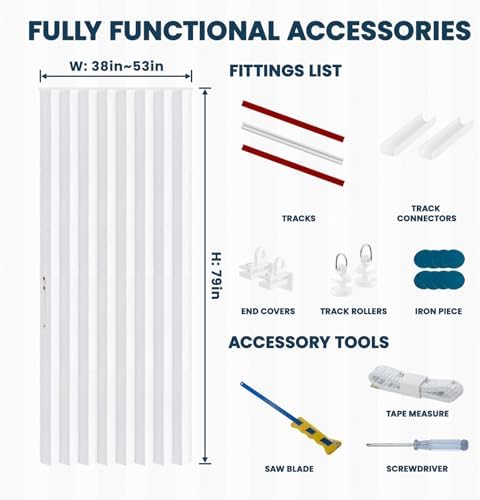 AJAZZ Blackout Accordion Door Curtain Set 1