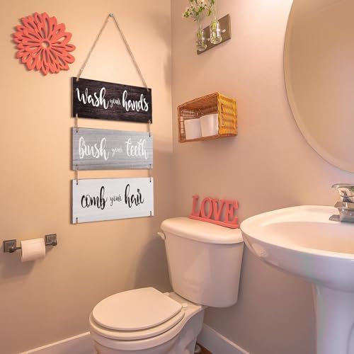 Jetec Funny Bathroom Rules Wall Art Sign Set