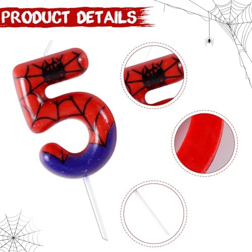 Spider 5th Birthday Candle Cake Topper Decor