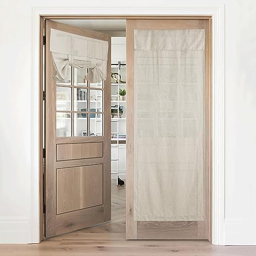 RYB HOME Linen Blend French Door Curtain Panel