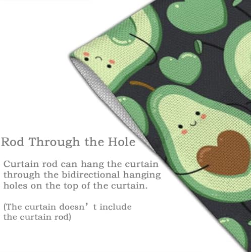 VOSERY Blackout Curtains 2 Panel Set - Avocado Heart 34 X 56 Inch