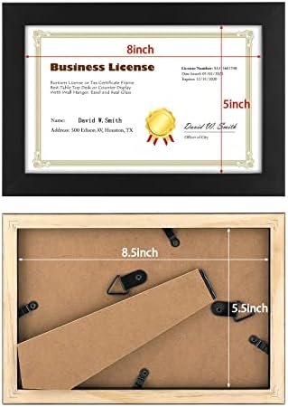 Golden State Art 55x85 Business License Frame Black Solid Wood with Tempered Glass