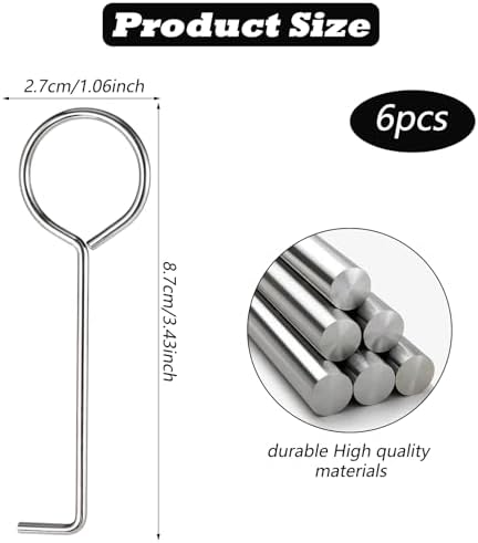 6PCS Stainless Steel Drain Cleaning Hooks