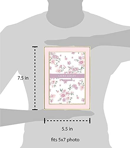Laura Ashley 5x7 Pink Enamel Frame with Gold Edge and Easel 1