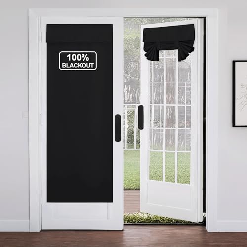 NICETOWN Blackout Curtain Panel 26W x 72L for French Door