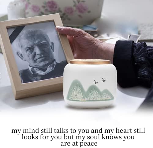 White Small Urn for Ashes - 3 Inch Ceramic Memorial Keepsake 1
