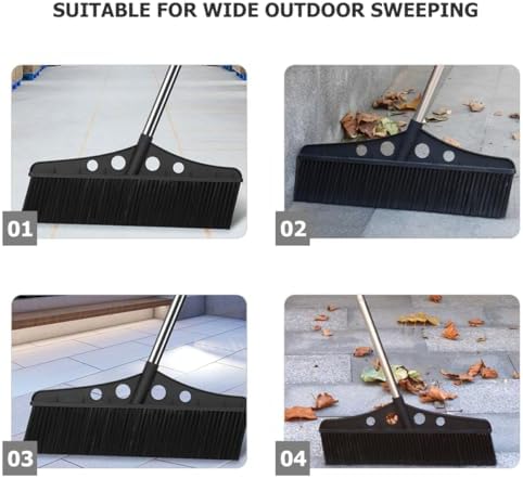 SOESFOUFU Heavy Duty Detachable Broom with Stainless Steel Handle