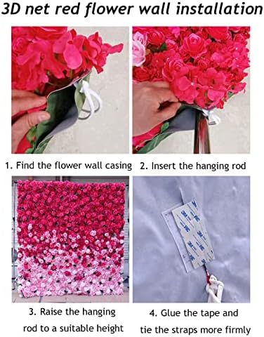 Pink Rose Simulation Flower Wall Panel 1 Square Meter