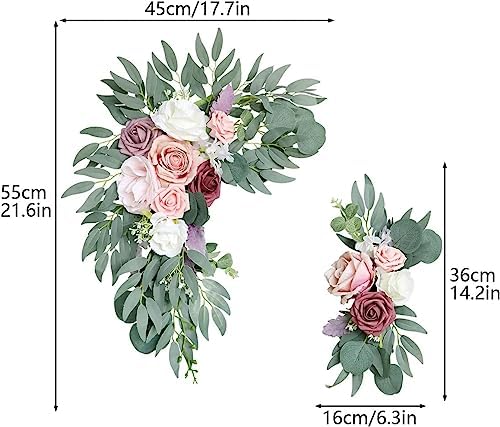 2pcs Wedding Arch Flowers Artificial Flower Kit with Eucalyptus and Peony